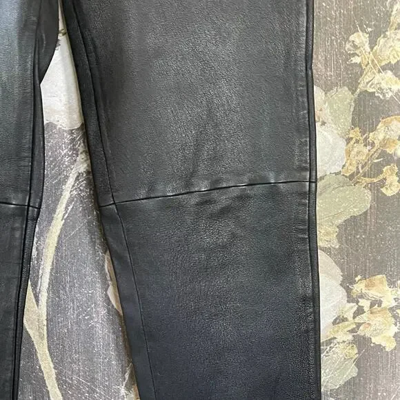 Victoria Beckham Black Leather Zip Pants‎ Leggings Size 27 - Picture 9 of 11
